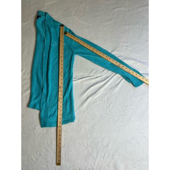 Talbots Women’s Linen Open Knit Cardigan Size L Blue Beachy Classic Resortcore - Picture 6 of 7
